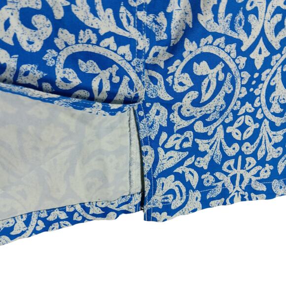 Old Navy Denim Fashion Pencil Skirt Blue and White Damask Print Size 14 - Picture 8 of 8